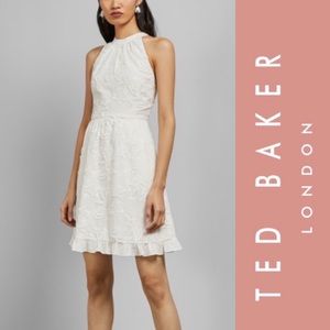 Ted Baker LORENE Halter Skater Embroidery Dress  Ted’s size 4 US 12